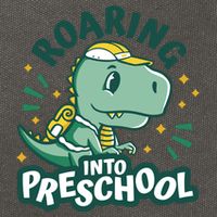 Roaring Into Preschool Dinosaur Cotton Canvas Backpack