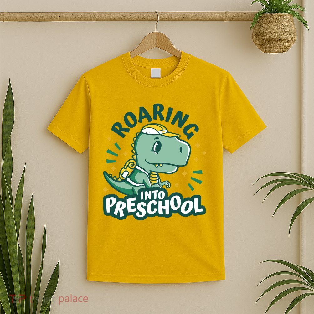 Roaring Into Preschool Dinosaur T-Shirt