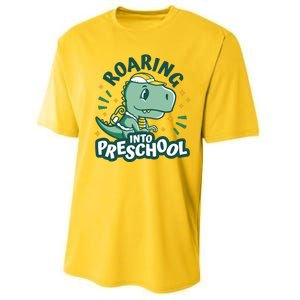 Roaring Into Preschool Dinosaur Performance Sprint T-Shirt