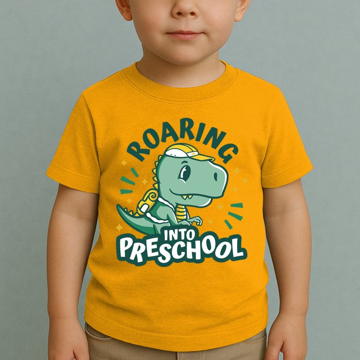 Roaring Into Preschool Dinosaur Toddler T-Shirt