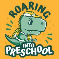 Roaring Into Preschool Dinosaur Kids T-Shirt