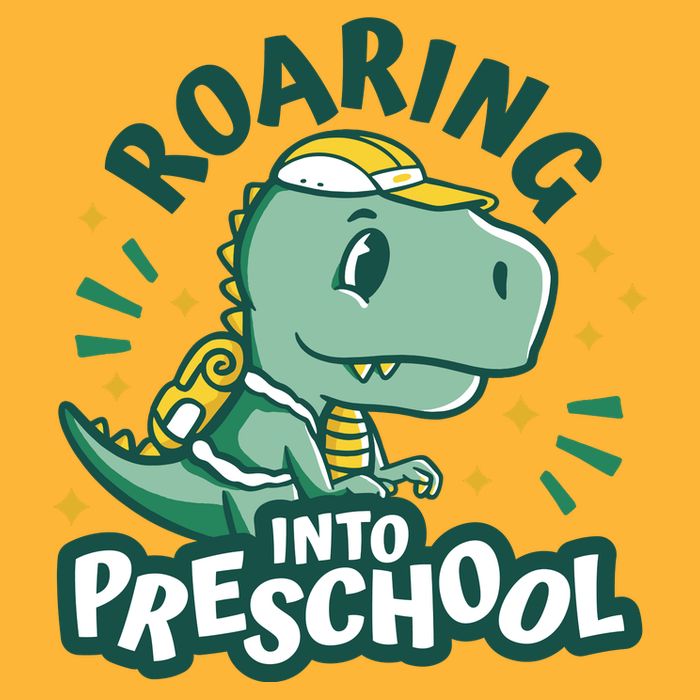 Roaring Into Preschool Dinosaur Kids T-Shirt