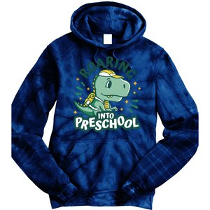 Roaring Into Preschool Dinosaur Tie Dye Hoodie