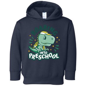 Roaring Into Preschool Dinosaur Toddler Hoodie