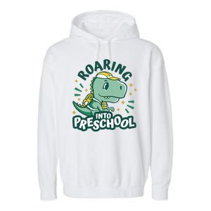 Roaring Into Preschool Dinosaur Garment-Dyed Fleece Hoodie