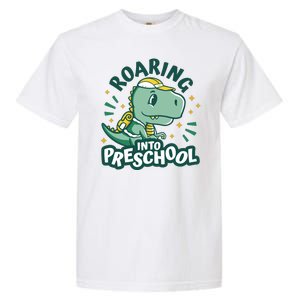 Roaring Into Preschool Dinosaur Garment-Dyed Heavyweight T-Shirt