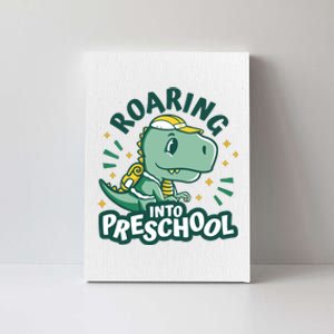 Roaring Into Preschool Dinosaur Canvas