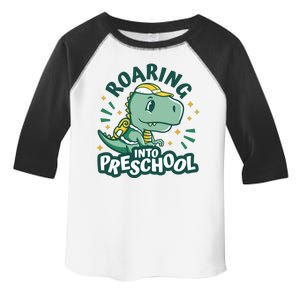 Roaring Into Preschool Dinosaur Toddler Fine Jersey T-Shirt