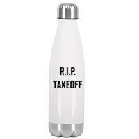 Rest In Peace RIP Takeoff Quavo Migos Rapper Lover Stainless Steel Insulated Water Bottle