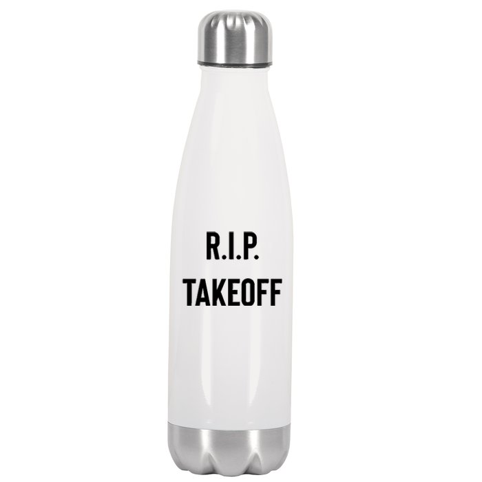 Rest In Peace RIP Takeoff Quavo Migos Rapper Lover Stainless Steel Insulated Water Bottle