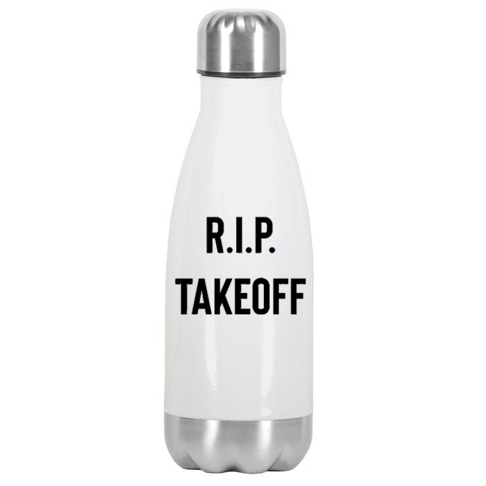 Rest In Peace RIP Takeoff Quavo Migos Rapper Lover Stainless Steel Insulated Water Bottle