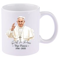 Rest In Peace Pope Francis 1936-2025 11oz C Handle Ceramic Mug