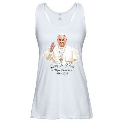 Rest In Peace Pope Francis 1936-2025 Ladies Essential Flowy Tank