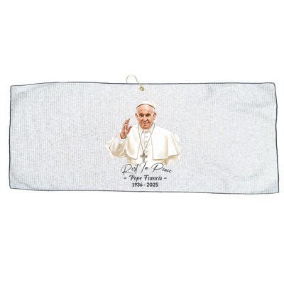 Rest In Peace Pope Francis 1936-2025 Large Microfiber Waffle Golf Towel