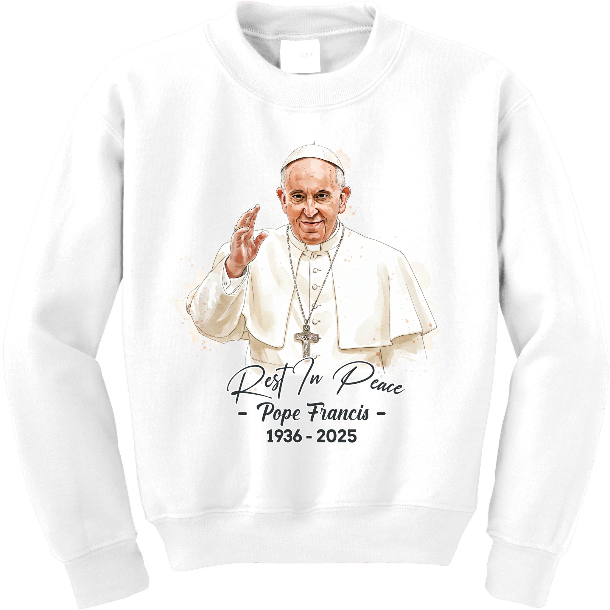 Rest In Peace Pope Francis 1936-2025 Kids Sweatshirt