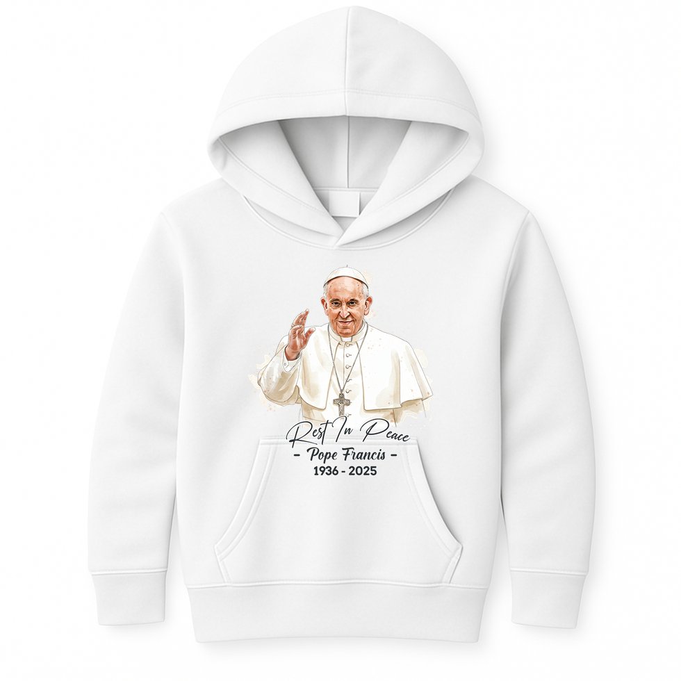Rest In Peace Pope Francis 1936-2025 Kids Hoodie