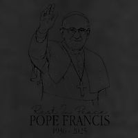 Rest In Peace Pope Francis 1936-2025 7 Panel Mesh Trucker Snapback Hat