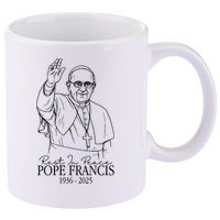 Rest In Peace Pope Francis 1936-2025 11oz C Handle Ceramic Mug