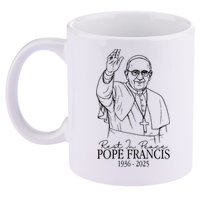 Rest In Peace Pope Francis 1936-2025 11oz C Handle Ceramic Mug