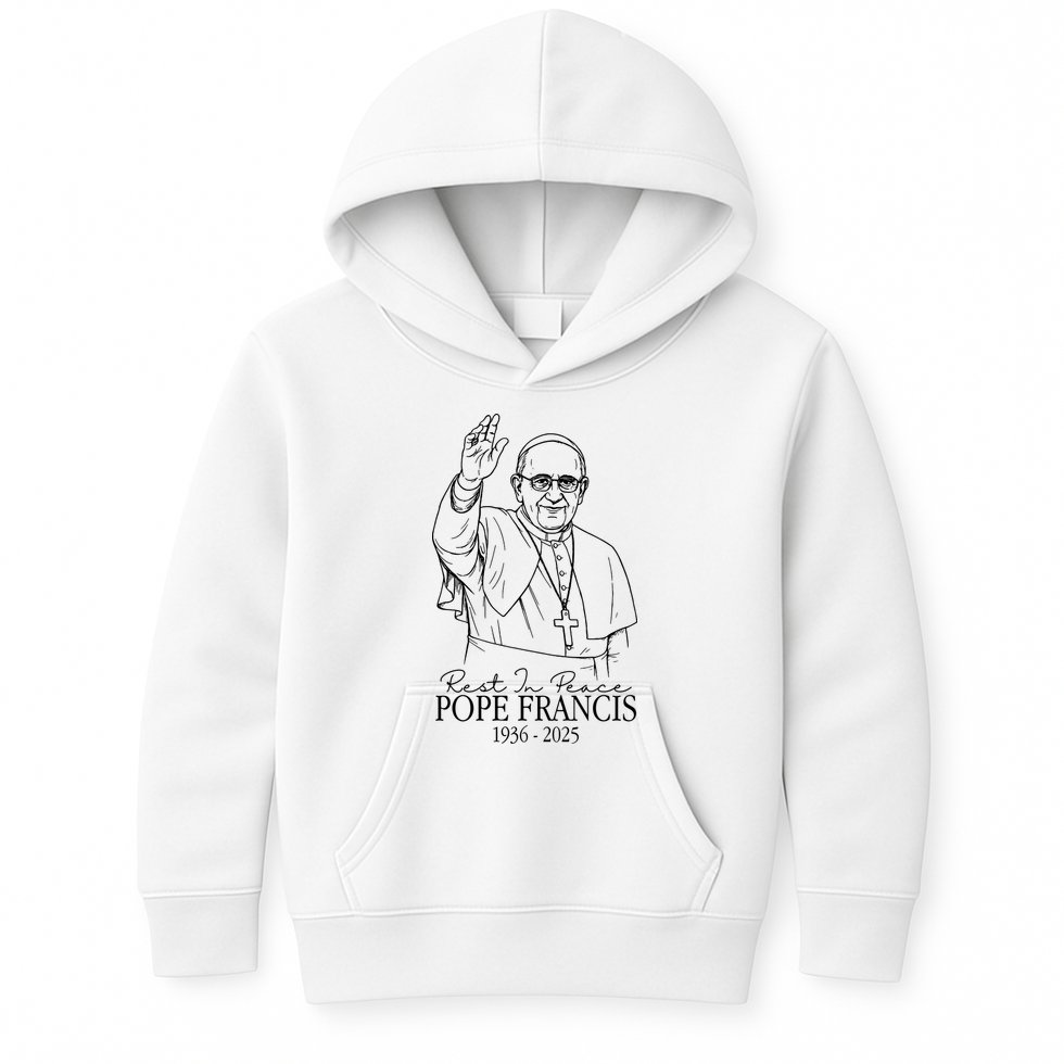 Rest In Peace Pope Francis 1936-2025 Kids Hoodie