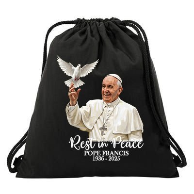 Rest In Peace Pope Francis 1936-2025 Drawstring Bag