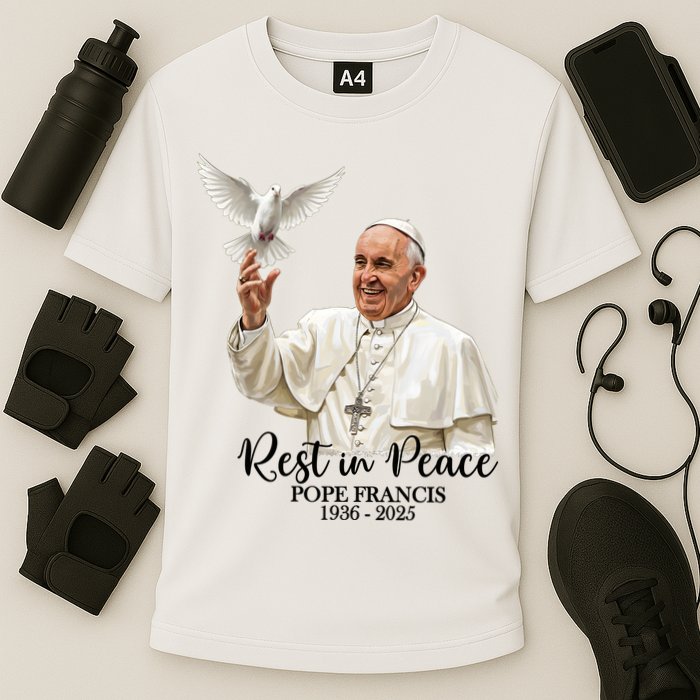 Rest In Peace Pope Francis 1936-2025 Cooling Performance Crew T-Shirt