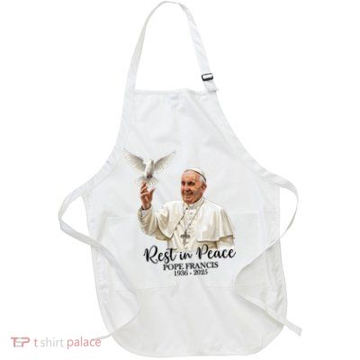 Rest In Peace Pope Francis 1936-2025 Full-Length Apron With Pockets