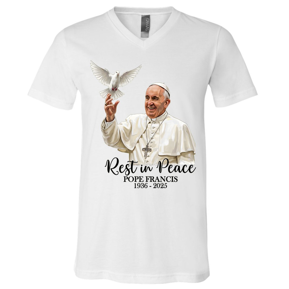 Rest In Peace Pope Francis 1936-2025 V-Neck T-Shirt