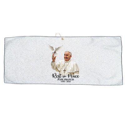 Rest In Peace Pope Francis 1936-2025 Large Microfiber Waffle Golf Towel