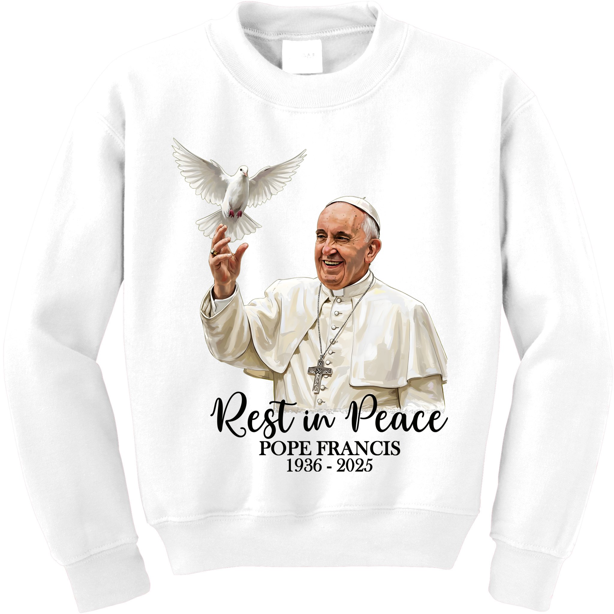 Rest In Peace Pope Francis 1936-2025 Kids Sweatshirt