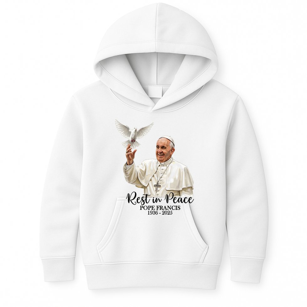 Rest In Peace Pope Francis 1936-2025 Kids Hoodie