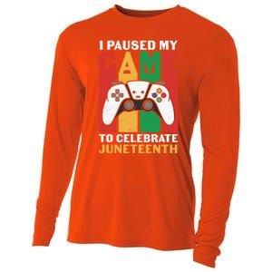 Retro I Paused My Game To Celebrate Juneteenth Gaming Gamer Gift Cooling Performance Long Sleeve Crew