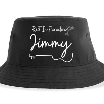 Rest In Paradise Jimmy Music Guitar Margarita Sustainable Bucket Hat