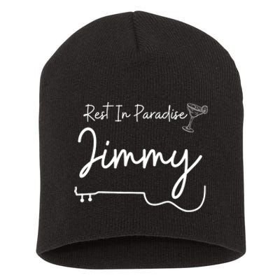 Rest In Paradise Jimmy Music Guitar Margarita Short Acrylic Beanie