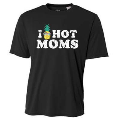 Retro I Pineapple Hot Moms Upside Down I Heart Funny Swinger Cooling Performance Crew T-Shirt