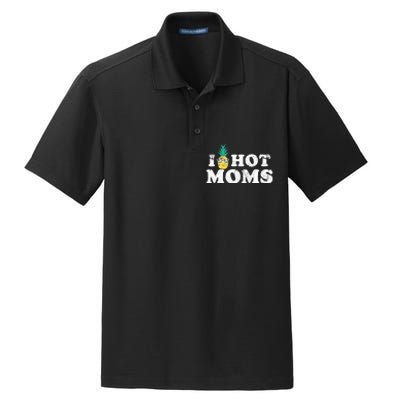 Retro I Pineapple Hot Moms Upside Down I Heart Funny Swinger Dry Zone Grid Polo