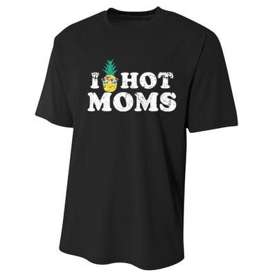 Retro I Pineapple Hot Moms Upside Down I Heart Funny Swinger Performance Sprint T-Shirt