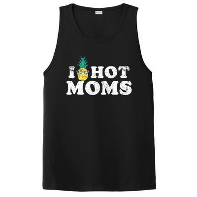 Retro I Pineapple Hot Moms Upside Down I Heart Funny Swinger PosiCharge Competitor Tank