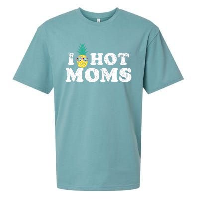 Retro I Pineapple Hot Moms Upside Down I Heart Funny Swinger Sueded Cloud Jersey T-Shirt