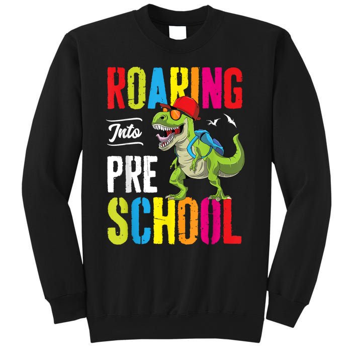 Roaring Into Preschool Dinosaur Teacher Pre K Back To School Sweatshirt