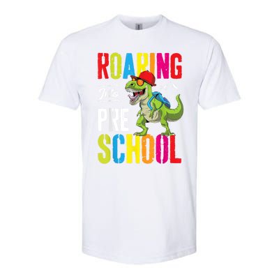 Roaring Into Preschool Dinosaur Teacher Pre K Back To School Softstyle CVC T-Shirt