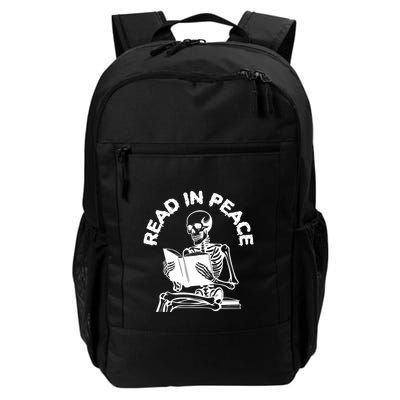 Read In Peace Halloween Skeleton Reads Book Backpack
