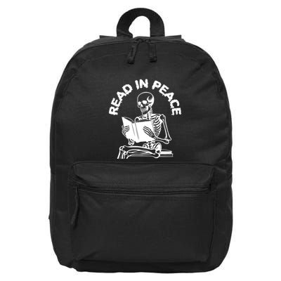 Read In Peace Halloween Skeleton Reads Book 16 in Basic Backpack