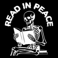 Read In Peace Halloween Skeleton Reads Book Zip Tote Bag