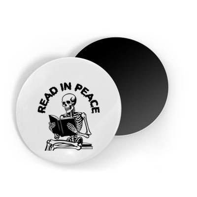 Read In Peace Halloween Skeleton Reads Book Magnet