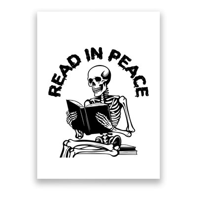 Read In Peace Halloween Skeleton Reads Book Poster