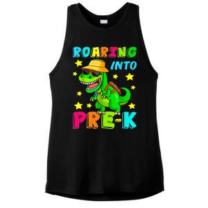 Roaring Into Preschool Dinosaur Back To School Gift Ladies PosiCharge Tri-Blend Wicking Tank