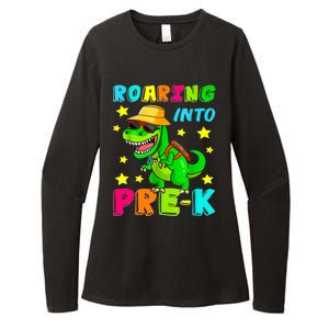 Roaring Into Preschool Dinosaur Back To School Gift Womens CVC Long Sleeve Shirt