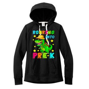 Roaring Into Preschool Dinosaur Back To School Gift Women's Fleece Hoodie