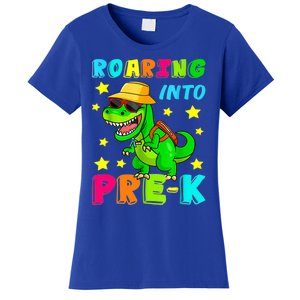 Roaring Into Preschool Dinosaur Back To School Gift Women's T-Shirt